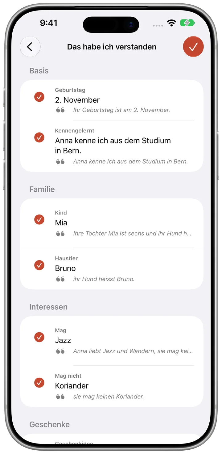 Das habe ich verstanden